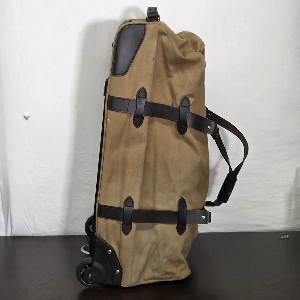 Filson Bag Brown Rugged Twill Rolling Duffle Canvas Luggage Stains